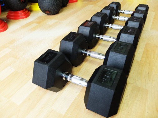 Набор гексагональных гантелей 16 пар от 1 до 25 кг