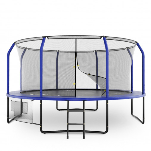 Батут каркасный UNIX line 14 ft (4.27 м) SUPREME GAME (синий) с внутренней защитной сетью и лесницей Батут каркасный UNIX line 14 ft (4.27 м) SUPREME GAME (синий) с внутренней защитной сетью и лесницей