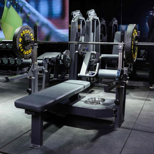 Скамья-стойка домкратная для жима лежа со страховочными упорами DHZ Olimpic Bench A-3146